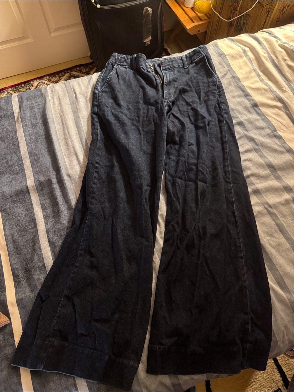 Deep Wash Wide Leg Pants